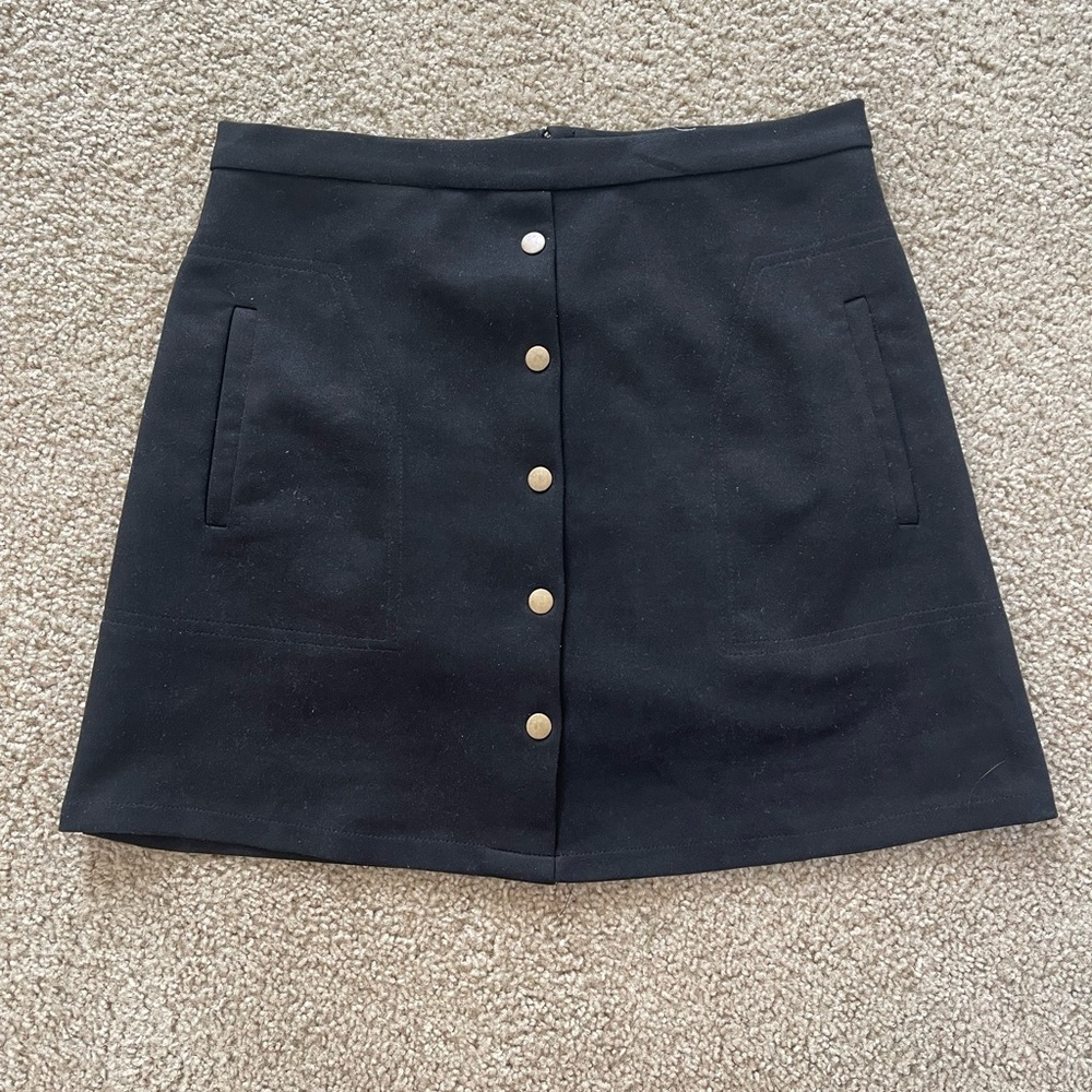 Velvet Black Mini Skirt